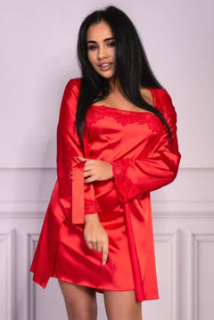 Jacqueline Red Night Dress with Dressing Gown