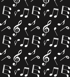 Musical Notes Black/White Print 8 Strap Suspender Belt (31-34 Inch Waist)