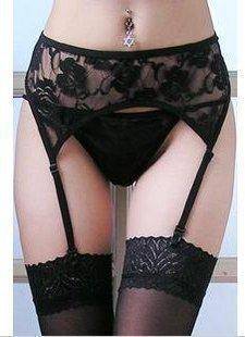 GSA Gift of Lace Suspender Belt With Matching Stockings