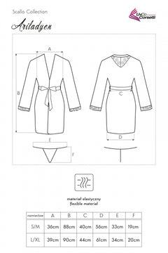 Ariladyen Black Scallo Collection Dressing Gown