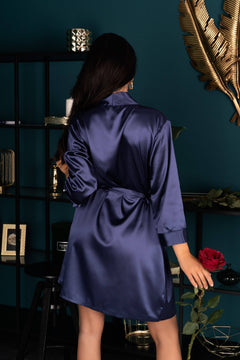 Edelina Navy Blue Est Belle Collection Dressing Gown