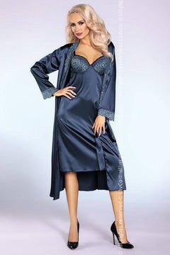 Yadira Night In Paris Collection Nightdress with Dressing Gown Set
