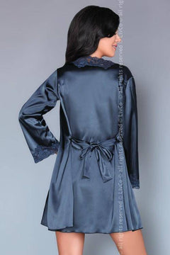 Jacqueline Navy Blue Night Dress with Dressing Gown