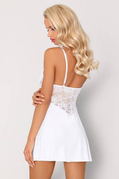 Ellenin White Misteelina Collection Night Dress