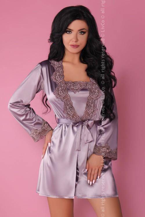Jacqueline Violet Night Dress with Dressing Gown