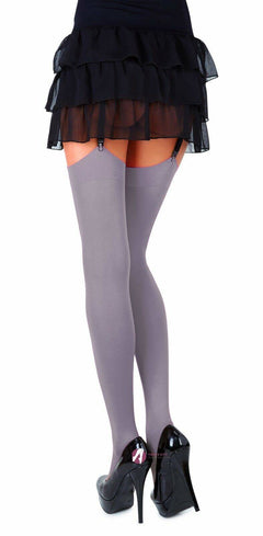 Grey Classic Microfibre Opaque Colored Stockings